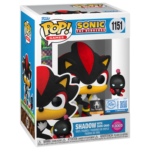 Funko POP! Shadow with Dark Chao Sonic The Hedgehog #1151 [Flocked] [Toy Temple Exclusive] [Special Edition]