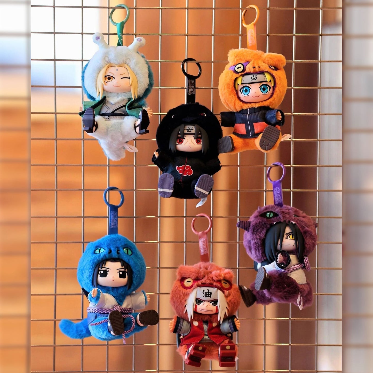 TOP TOY: Naruto Cute Beast Sitting Party Series Blind Box Plush Hangers (Sealed Case of 6)