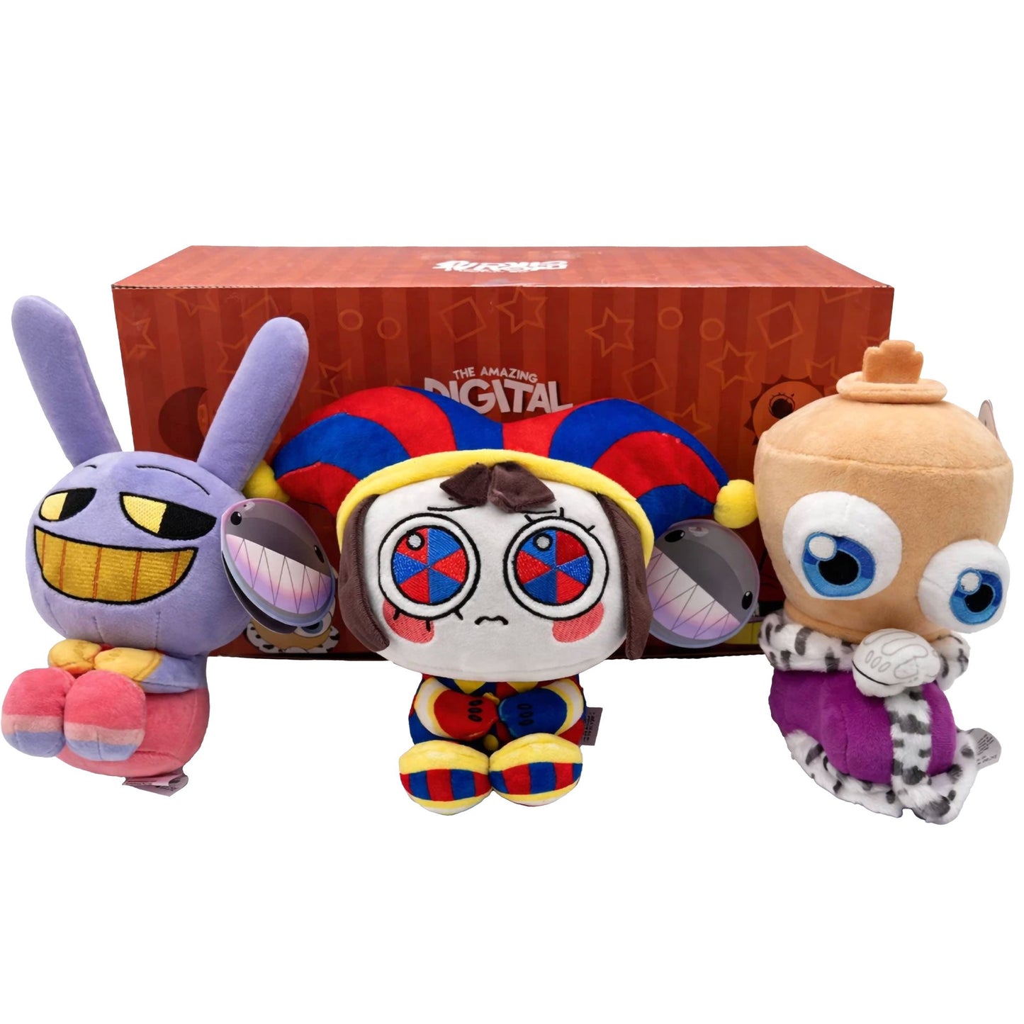 3x The Amazing Digital Circus Jax Pomni Kinger Lil Fellas Glitch Authentic Official 8" Plush Set