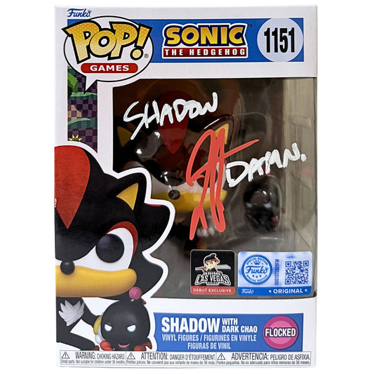 Funko POP! Shadow with Black Chao Sonic The Edgehog #1151 [Flocked] [Special Edition] [Anime Las Vegas] [Autographed]