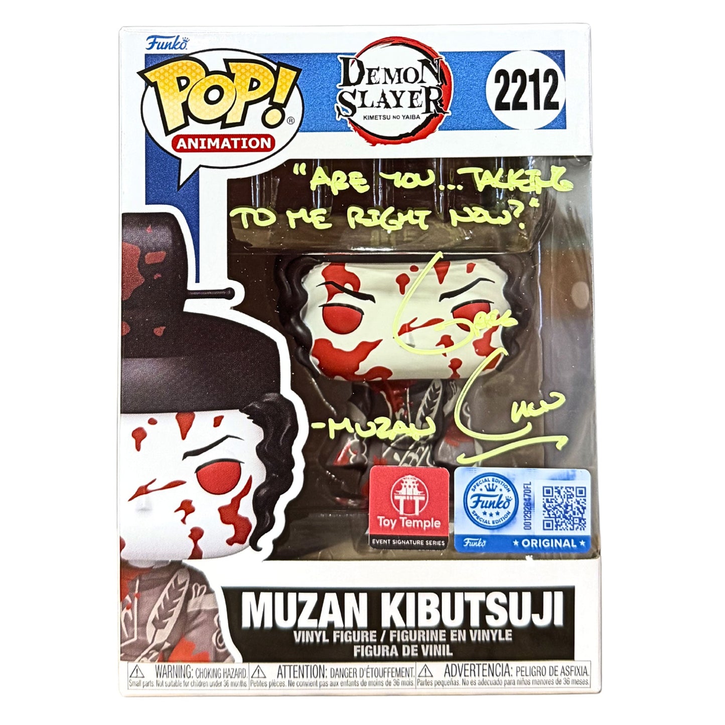 Funko POP! Muzan Kibutsuji Demon Slayer #2212 [Toy Temple Event Exclusive] [Funko Exclusive] [Autographed]