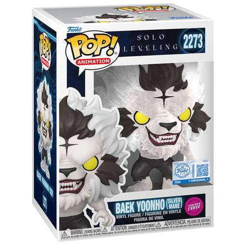 Funko POP! Baek Yoonho (Silver Mane) Solo Leveling #2273 [FLOCKED] [FUNKO EXCLUSIVE] [CHASE]